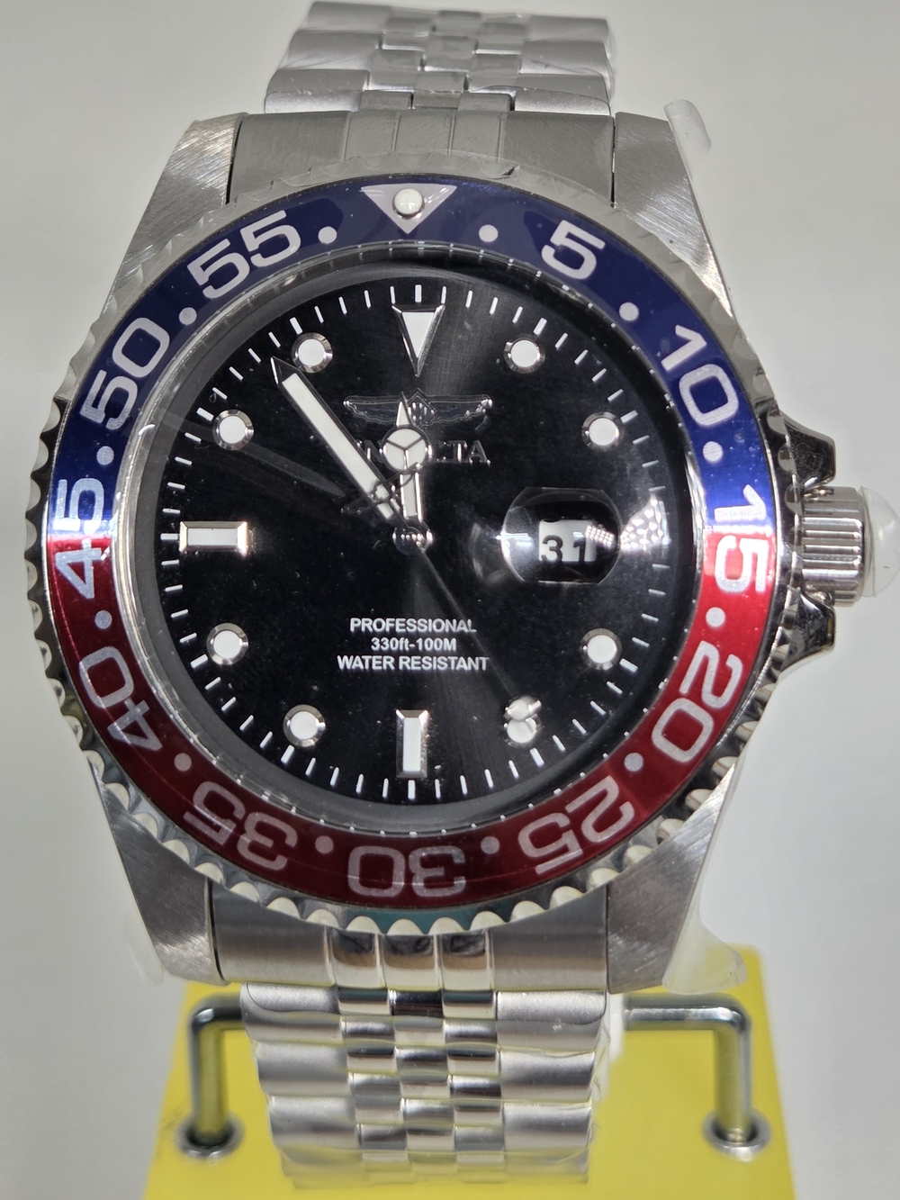Tommy Hilfiger Men's Stainless Steel Watch with Blue and Red Bezel